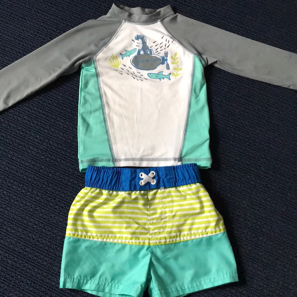 18m Cat and Jack rash guard and bathing suit